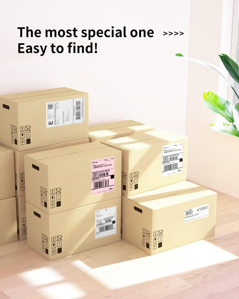 JADENS 4X6 Thermal Direct Shipping Label Compatible with MUNBYN, IDPRT, Rollo, Postage Label Paper for Small Businesses, 250 Labels/Pack, Pink - Image 5